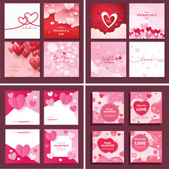 Valentines Day Social Media Post Set