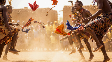 African Tribal Dance Ceremony Action