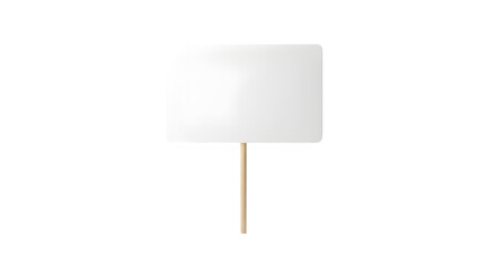 A white cocktail umbrella on a wooden stick isolated on a plain background for drink and party concepts