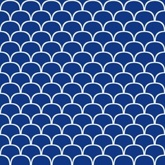 Fototapeta premium Navy blue scallop pattern abstract background