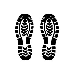 Pair of Detailed Shoe Sole Footprints Silhouette