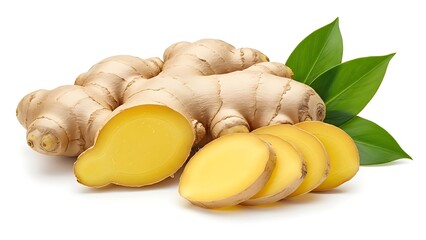 Freshly sliced ginger root