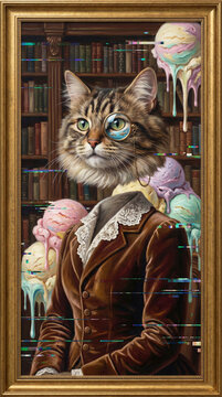 Portrait of a Victorian aristocratic cat