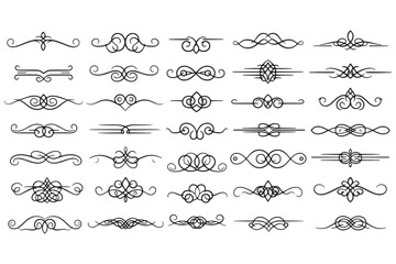 Fototapeta premium A collection of elegant and intricate swirl designs on a white background