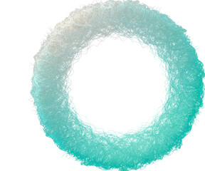 Abstract Teal Fiber Ring Circle Isolated Transparent Background