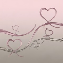 A delicate drawing of intertwined hearts on a gradient background
