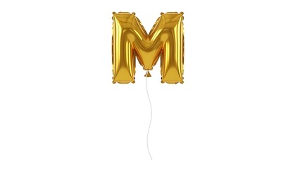 Golden balloon letter m