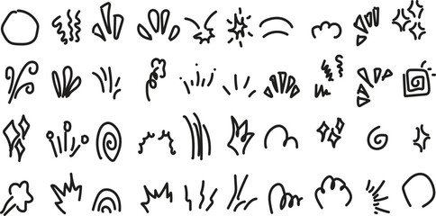 Obraz premium Simple black outline hand drawing of abstract shape