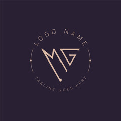 Professional MG Logo. Modern Minimal MG Letter Monogram Emblem for Premium Branding