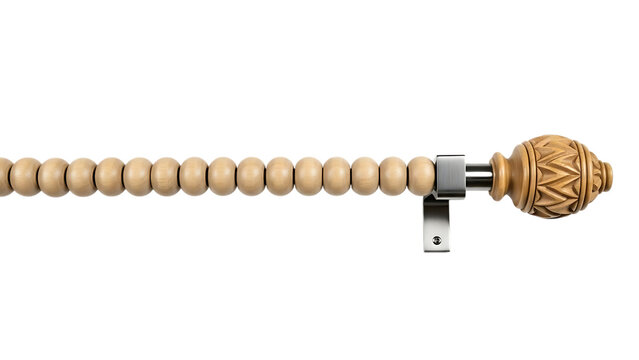 Wooden Curtain Rod with Carved Finial and Metal Bracket image 0ad9ffe35b19b10a9c7414c8f1684f1cdr