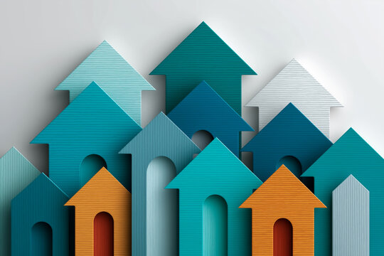 売上アップ・業績向上を示す上昇矢印のクリーン背景