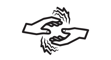 Two hands clasping firmly in a gesture of unity and solidarity from a straightforward perspective