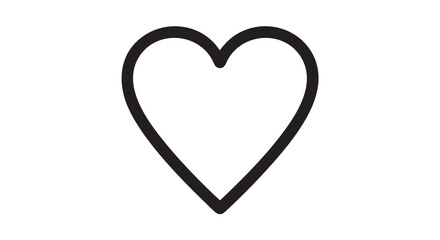Simple black heart outline on a clean background viewed directly from the front