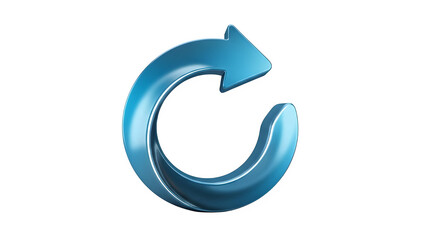 Naklejka premium A shiny blue refresh icon isolated on transparent background