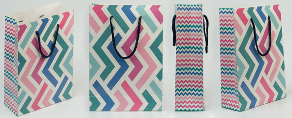 Colorful paper gift  bag  isolated