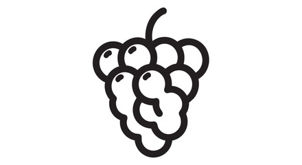 Bunch of grapes illustration on a white background viewed from the front