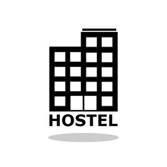 Hostel simple icon with shadow