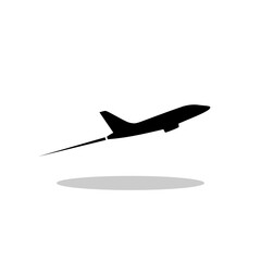 Takeoff aircraft icon with shadow