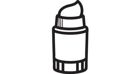 Illustration of a cosmetic bottle with dispenser cap viewed from the side
