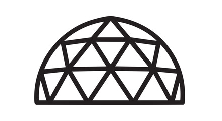 Geometric Dome Structure Illustration Featuring Triangles and Lines in a Simple Design