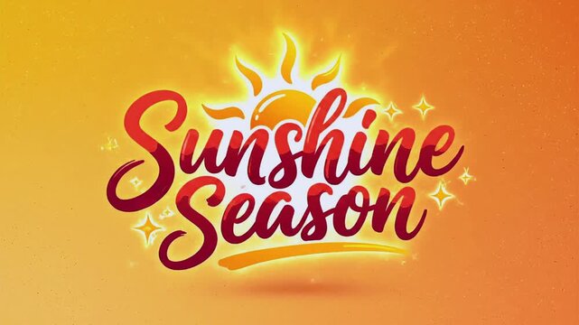Sunshine Season text animation warm gradient background playful script lettering summer vibes