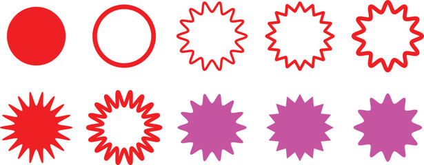 Starburst sticker set price tag badge collection vector .