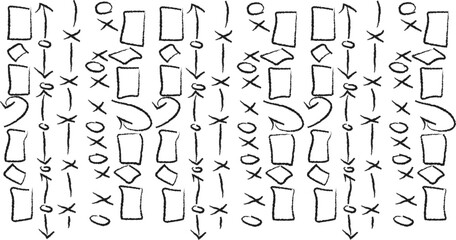 Seamless vector pattern of letters numbers and alphabet doodle design