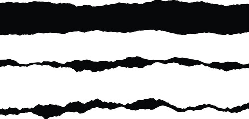 Torn paper reveal effect with rough ripped edges single shape silhouette isolated on transparent background