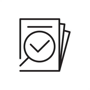 Regulatory audit icon. Pharmaceutical compliance and quality inspections, representing GXP verification, FDA standard documentation, manufacturing audits, and certified quality management systems.