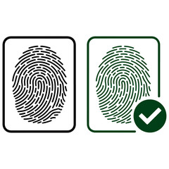 Fingerprint Biometric Identification and Verification Icons
