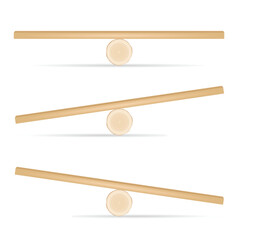 Wooden balance plank. vector illustration