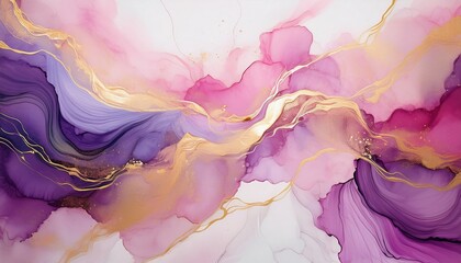 abstract background alcohol ink light pink lilac and gold