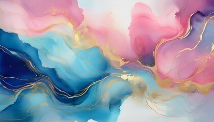 abstract watercolor backgrounds in shades of blue pink and gold
