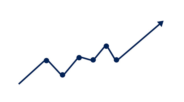 Business growth line chart with upward