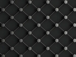 A seamless pattern of interconnected nodes and lines on a dark background creating a complex network