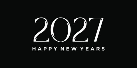 2027 happy new year logo design vector. word mark text 2027 new year logo design graphics template