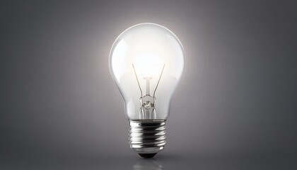 glowing led light bulb on gray background