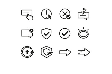 Fototapeta premium Icon affordance image auto generation resolved vector check integrity safety simple cross
