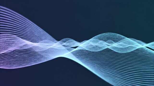 Abstract Digital Sound Wave Lines With Glowing Gradient Flow And Smooth Motion Background For Modern Design