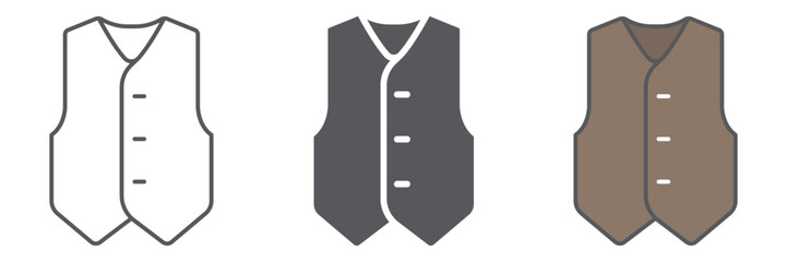 Waistcoat line icon, clothes and suit, formal vest sign, vector graphics, a linear pattern on a white background.