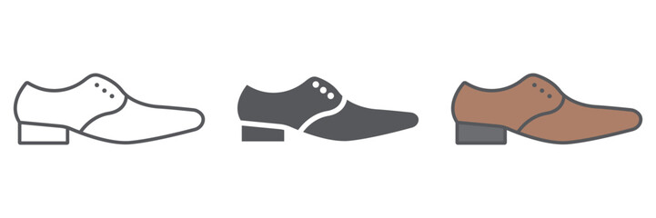 Man shoes line icon, clothes and footwear, formal shoes sign, vector graphics, a linear pattern on a white background.