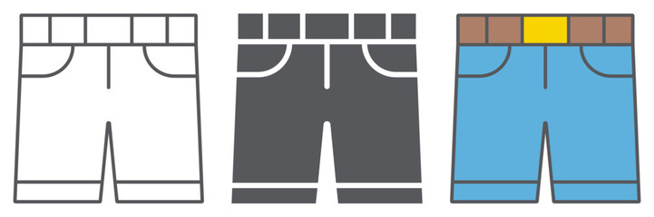 Shorts line icon, clothes and summer, pants sign, vector graphics, a linear pattern on a white background.