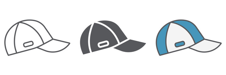 Cap line icon, clothes and accessory, sport hat sign, vector graphics, a linear pattern on a white background.