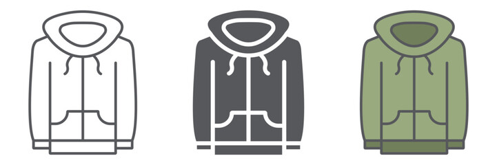 Sweatshirt line icon, clothes and sport, hoodie sign, vector graphics, a linear pattern on a white background.