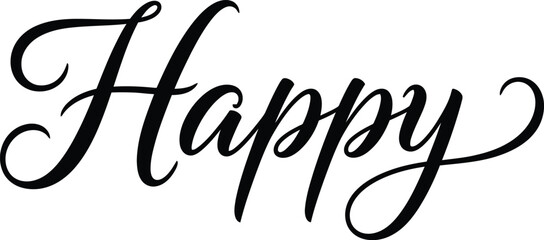 Simple Happy Word Design