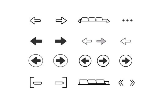 Simple tabs arrow overflow image hidden cue state generation icon navigation vector