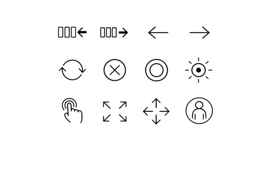 Vector arrow next image gesture ring generation halo first tab icon simple