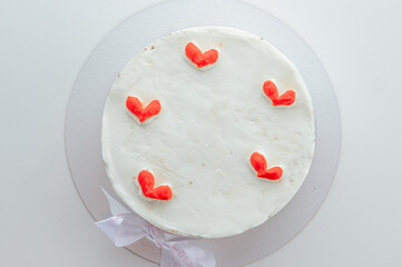 dessert and coffee on the table in the coffee shop
