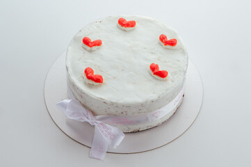 dessert and coffee on the table in the coffee shop