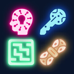 Simple Neon Icon Set